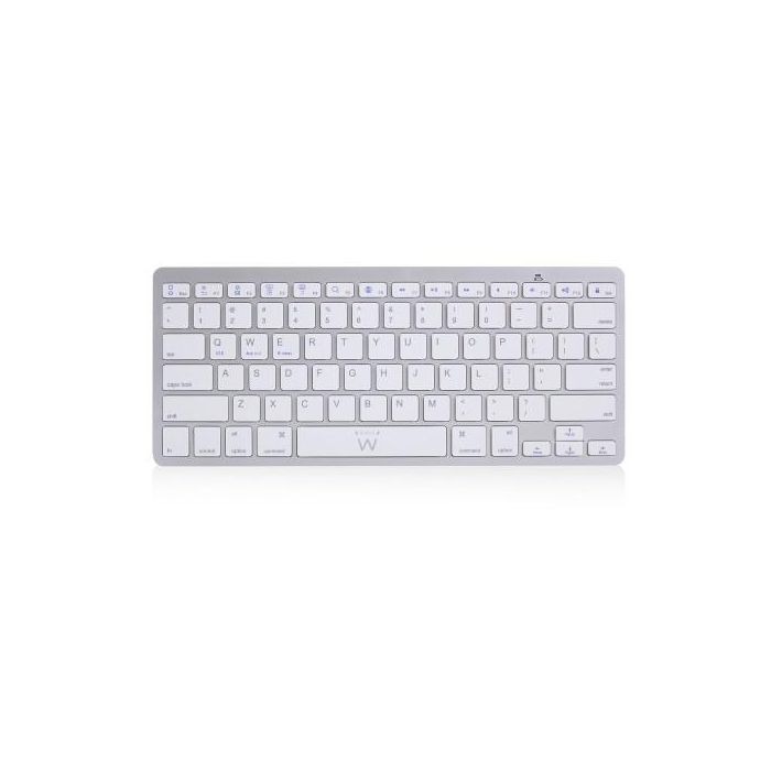 Ewent EW3161 teclado Bluetooth QWERTY Español Plata, Blanco