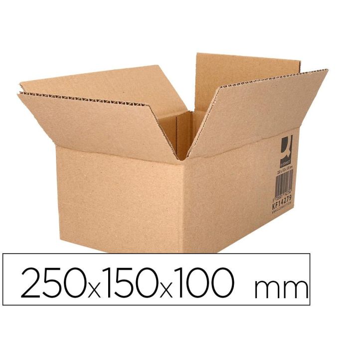 Caja Para Embalar Q-Connect Americana Carton Reciclado Canal Simple 5 mm Color Kraft 250x150x100 mm 25 unidades