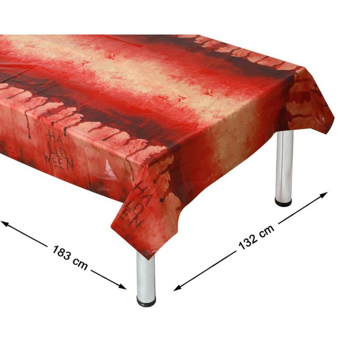 Mantel Plástico Efecto Sangre 183x132 cm - Decoración Terrorífica para Halloween y Eventos de Miedo 0 Mantel Plástico Efecto Sangre 183x132 cm - Decoración Terrorífica para Halloween y Eventos de Miedo 0