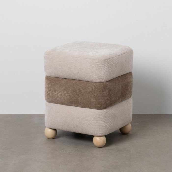 Puf Beige-Marrón Dm-Tejido 44 X 44 X 50 cm