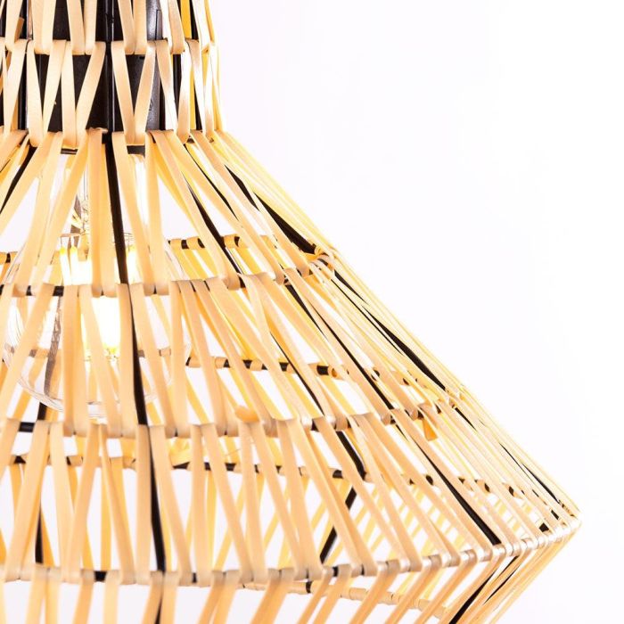 Lámpara Colgante Decorativa Alec, Ratán Natural Beige con Cable Negro, Estilo Mediterráneo para Luz Ambiental Exótica - SKD-P-2006 2