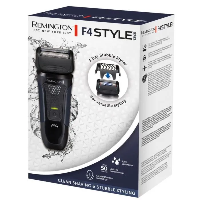 Remington F4002 Style Series F4, Máquina de Afeitar para Hombre, Recargable, Diseño Ergonómico y Cabezales Flexibles para un Afeitado Suave y Cómodo 1