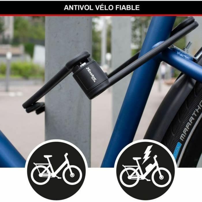 Master Lock Candado Plegable para Bicicleta 8335EURDPRO - Acero Endurecido, 4 Llaves, Soporte Incluido 1