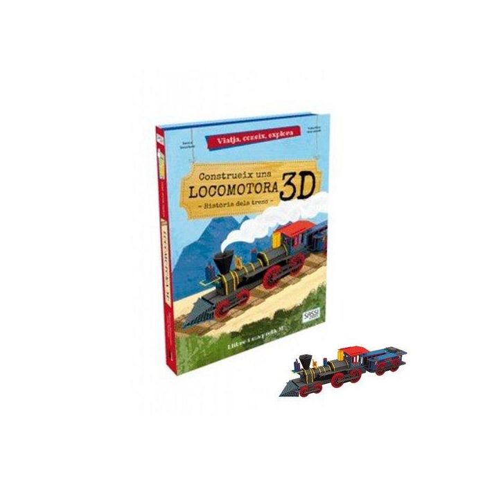 Puzle 3D Y Libro Sassi Manolito Books Construeix Una Locomotora 3D - Catalan 48 Piezas (+6 Años)