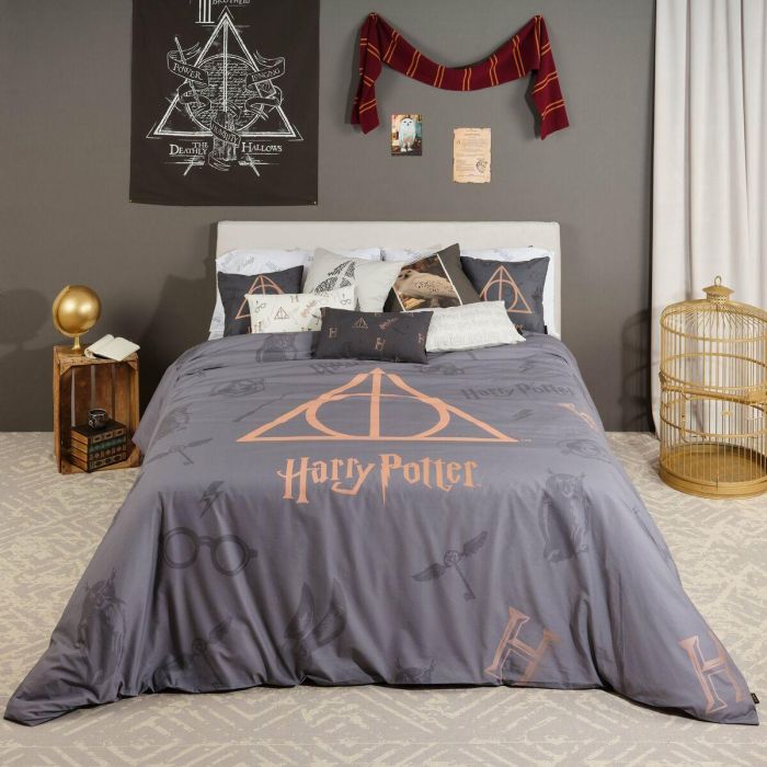 Funda Nórdica Harry Potter Deathly Hallows Multicolor 175 Hilos 200 x 200 cm Cama de 120 6