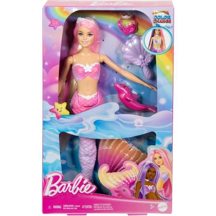 Muñeca Barbie Malibú Sirena Cambia De Color Hrp97 Mattel 3