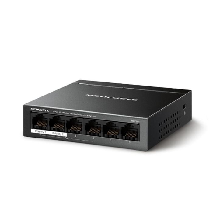 Mercusys MS106LP Conmutador 6 Puertos 10/100 Mbps con 4 Puertos PoE+, 250m Alcance, Plug and Play 1 Mercusys MS106LP Conmutador 6 Puertos 10/100 Mbps con 4 Puertos PoE+, 250m Alcance, Plug and Play 1