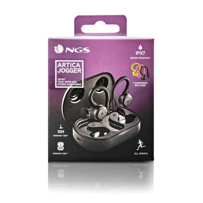 Auriculares Deportivos Bluetooth NGS Ártica Jogger con estuche de carga/ Autonomía 10h/ Negros 6