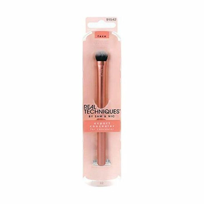 Real Techniques EXPERT CONCEALER BRUSH – Brocha de Maquillaje para Corrector Facial, Punta Redondeada, Fibras Sintéticas, Cobertura Alta, 1 u 1