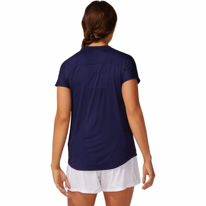 Camiseta de Manga Corta Mujer Asics Court Piping Azul XS 3