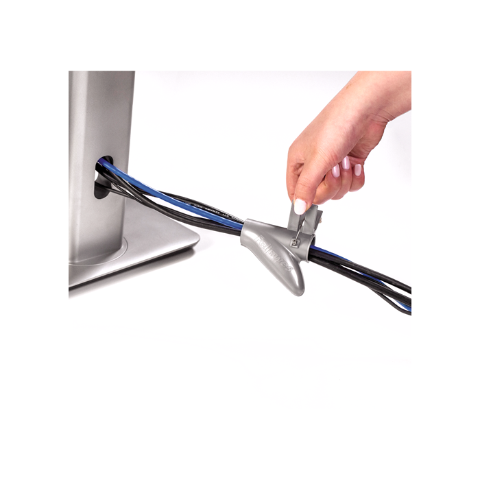 Fellowes 9929801 Organizador de Cables Zip, 2M, Plata 1