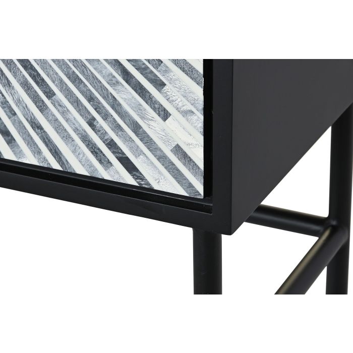 DKD Home Decor Aparador Moderno Negro Gris 2 Puertas 3 Estanterias 100 x 40 x 140 cm 2