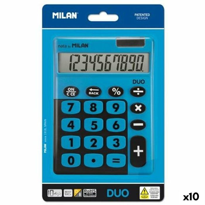 Calculadora Milan TOUCH DUO Azul 14,5 x 10,6 x 2,1 cm (10 Unidades) 0 Calculadora Milan TOUCH DUO Azul 14,5 x 10,6 x 2,1 cm (10 Unidades) 0
