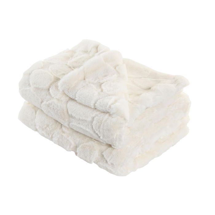 DKD Home Decor Manta de Poliéster 880 gsm Crudo, Estilo Urban para Sofá, 170 x 130 cm (2 Unidades)
