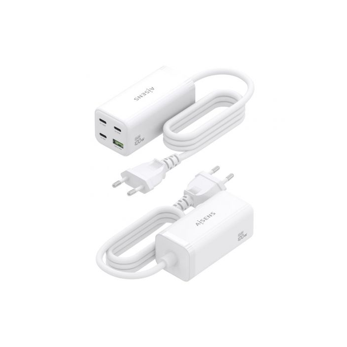 Cargador Sobremesa GaN Aisens ASCH-100W4P053-W/ 3xUSB Tipo-C/ 1xUSB/ 100W 2 Cargador Sobremesa GaN Aisens ASCH-100W4P053-W/ 3xUSB Tipo-C/ 1xUSB/ 100W 2