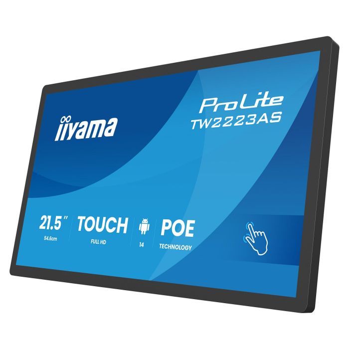Iiyama TW2223AS-B3P - Panel Interactivo Táctil de 21,5" Full HD IPS (1920x1080) con Android 14, Procesador Rockchip RK3576, USB-C, Wi-Fi 6, PoE, 24/7, Montaje VESA 7