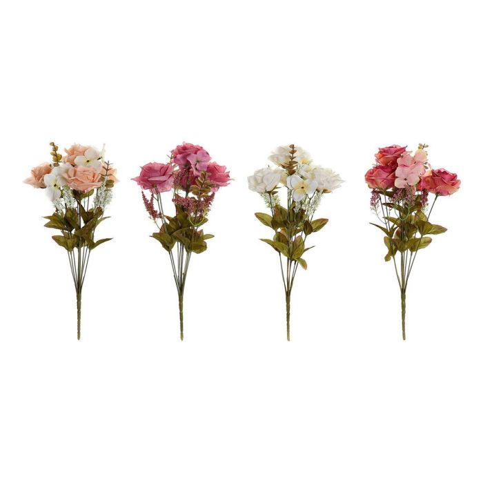 Flores Decorativas DKD Home Decor Blanco Naranja Rosa Melocotón 17 x 17 x 44 cm (4 Unidades) Flores Decorativas DKD Home Decor Blanco Naranja Rosa Melocotón 17 x 17 x 44 cm (4 Unidades)