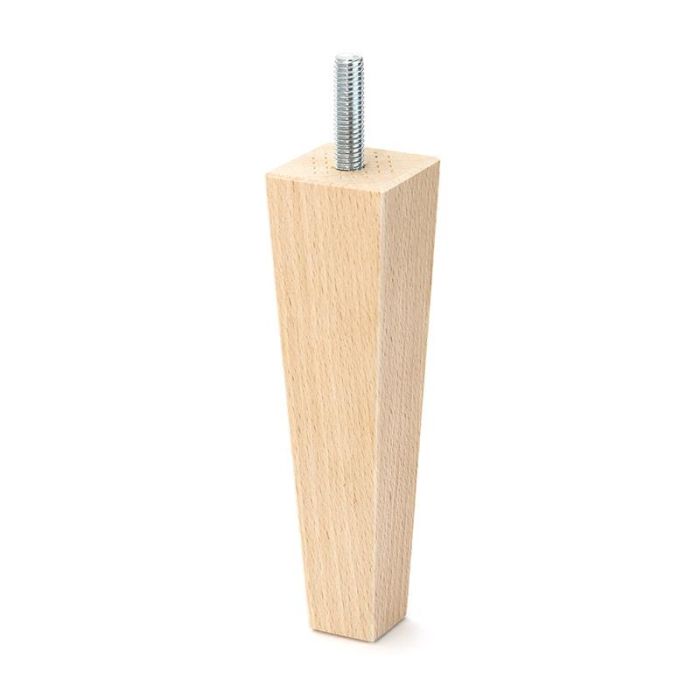 Q&Q H150 M8 Pata de Madera Cuadrada de Haya Natural 150 mm para Sofás y Muebles con Rosca M8 - Fabricada en España