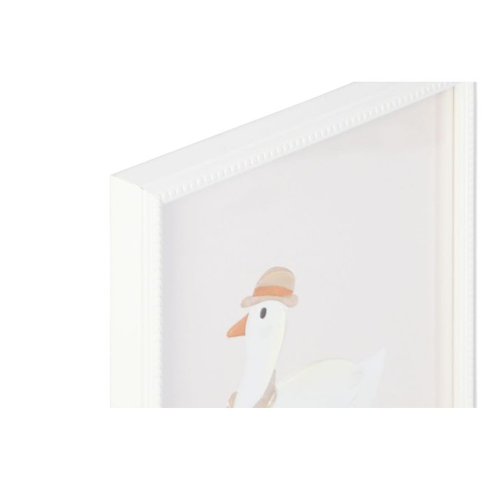 DKD Home Decor Cuadro Patitos Blanco Amarillo Cristal Ps 30 x 40 x 3 cm (4 Unidades) 1
