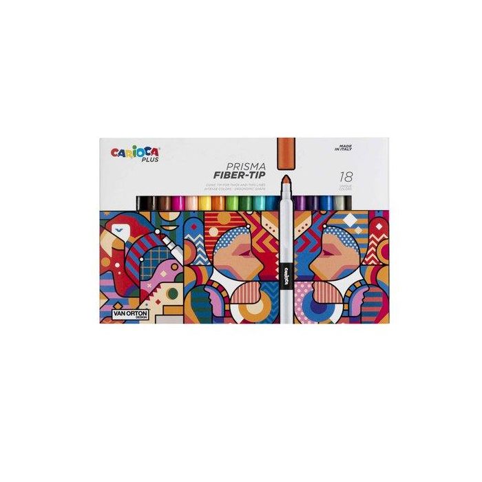 Carioca Plus Rotuladores Prisma Caja 18 Ud Colores Surtidos