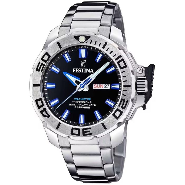 Reloj Hombre Festina F20665/3 Negro Plateado Reloj Hombre Festina F20665/3 Negro Plateado