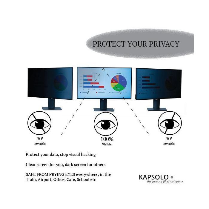 Kapsolo Filtro de Privacidad Plug In 2 Vías para Monitores 54,86cm (21,6") 16:10 - Protege Datos Sensibles de Miradas Indiscretas 4 Kapsolo Filtro de Privacidad Plug In 2 Vías para Monitores 54,86cm (21,6") 16:10 - Protege Datos Sensibles de Miradas Indiscretas 4