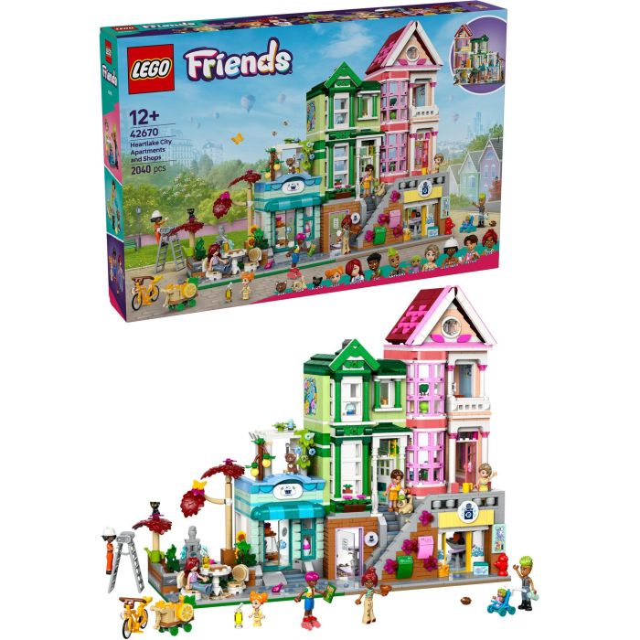 LEGO 42670 Friends Apartamentos y tiendas de Heartlake City Juego creativo para niñas 11