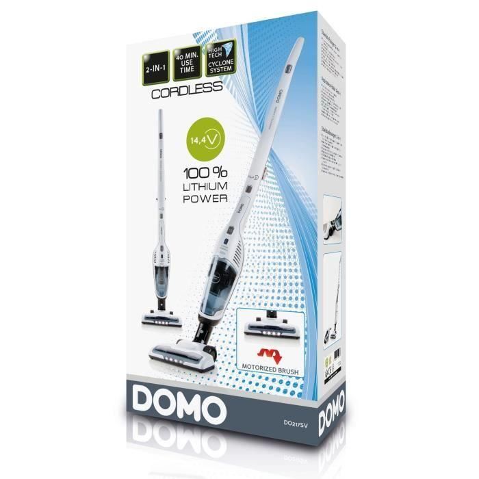 DOMO DO217SV - Práctico aspirador de varilla 2 en 1 - 2 velocidades - Sistema ciclónico - Autonomía 40min - Depósito de polvo 0,5L 3 DOMO DO217SV - Práctico aspirador de varilla 2 en 1 - 2 velocidades - Sistema ciclónico - Autonomía 40min - Depósito de polvo 0,5L 3