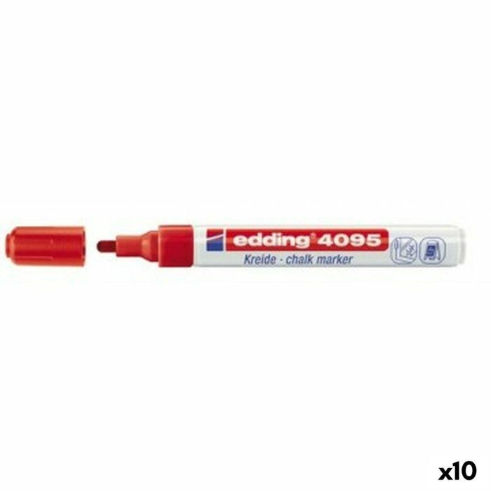 Rotuladores de tiza líquida Edding 4095 Rojo (10 Unidades) 0 Rotuladores de tiza líquida Edding 4095 Rojo (10 Unidades) 0