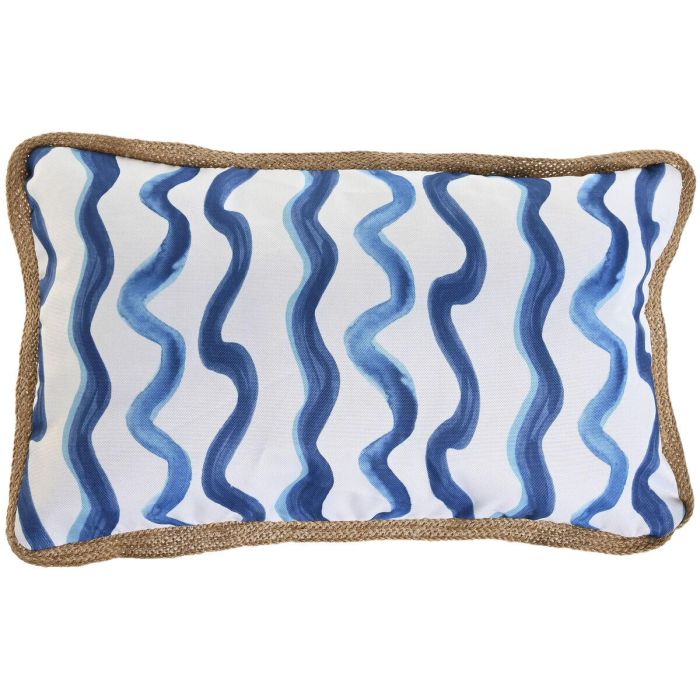 Cojin Terraza Y Jardin DKD Home Decor Azul Blanco 30 x 50 cm