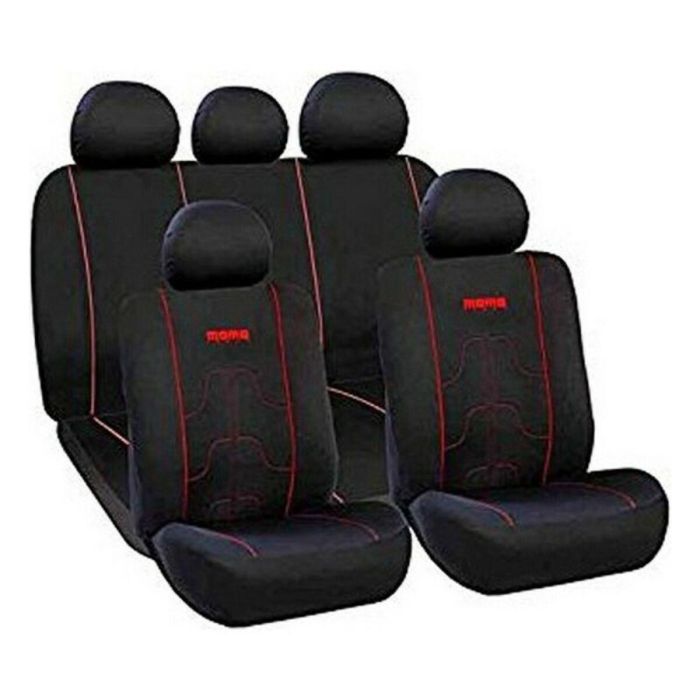 Fundas para Asientos de Coche MOMO 21 Negro Negro/Rojo Poliéster