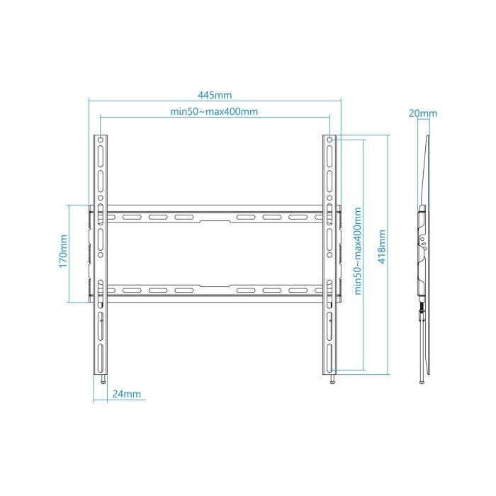 Soporte de Pared Fijo TooQ LP1070F-B para TV de 32-70"/ hasta 45kg 2 Soporte de Pared Fijo TooQ LP1070F-B para TV de 32-70"/ hasta 45kg 2
