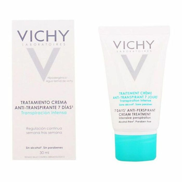 Vichy DEO Traitement Desodorante Anti-transpirante Protección 7 Días Crema 30 ml para Piel Sensible Hipoalergénico