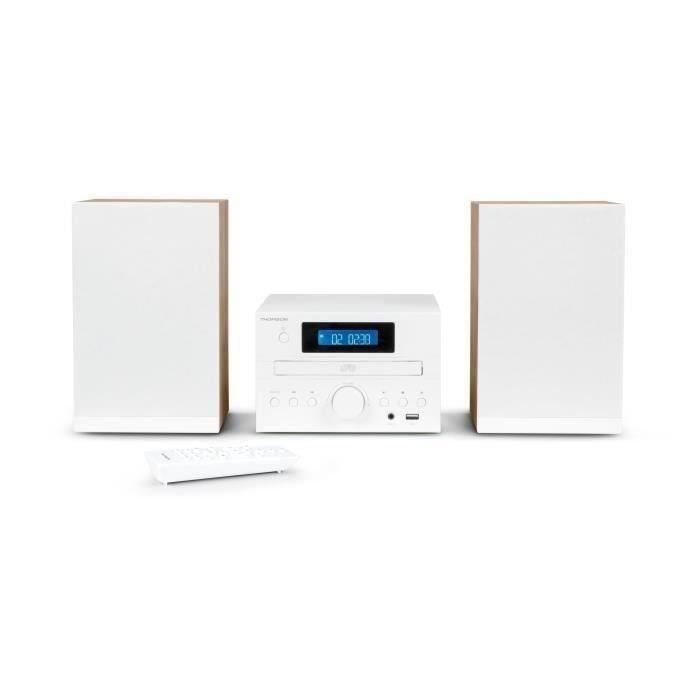 Microsistema - THOMSON - COZY MIC121BT - Reproductor de CD, Bluetooth, Radio FM, MP3, USB - Madera y Blanco 1 Microsistema - THOMSON - COZY MIC121BT - Reproductor de CD, Bluetooth, Radio FM, MP3, USB - Madera y Blanco 1