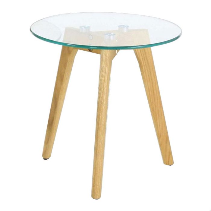 Home Deco Factory Juego de 2 Mesas Redondas de Cristal para Salón 3