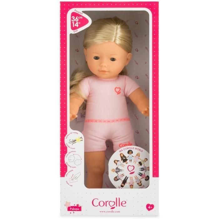 Corolle Muñeca Ma Corolle Paloma para vestir de 36 cm con cuerpo flexible, vinilo suave, pelo largo peinable y aroma a vainilla. 1