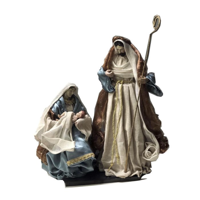 Nacimiento Navidad Moderna DKD Home Decor Azul Dorado 28 x 90 x 48 cm 1