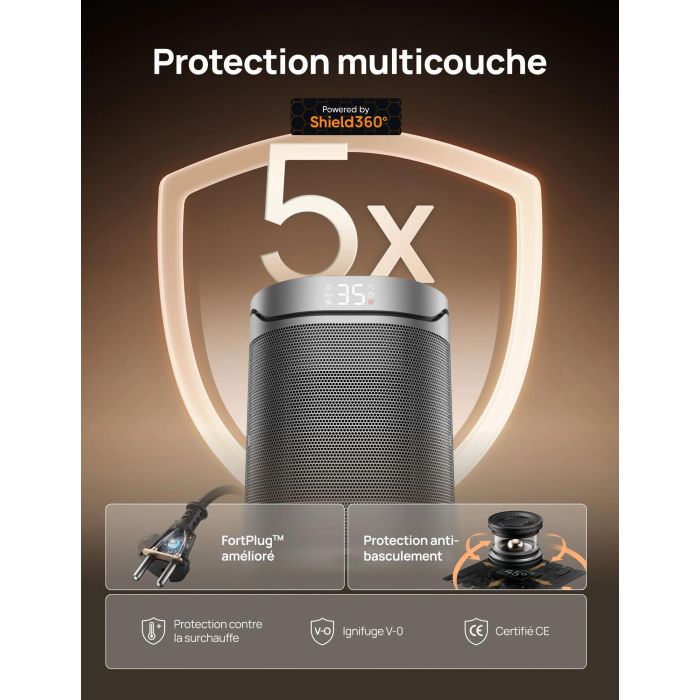 Calentador auxiliar - Hipercerámica - 1500 W - Dreo - Calentador 318 - Columna - Negro 1 Calentador auxiliar - Hipercerámica - 1500 W - Dreo - Calentador 318 - Columna - Negro 1