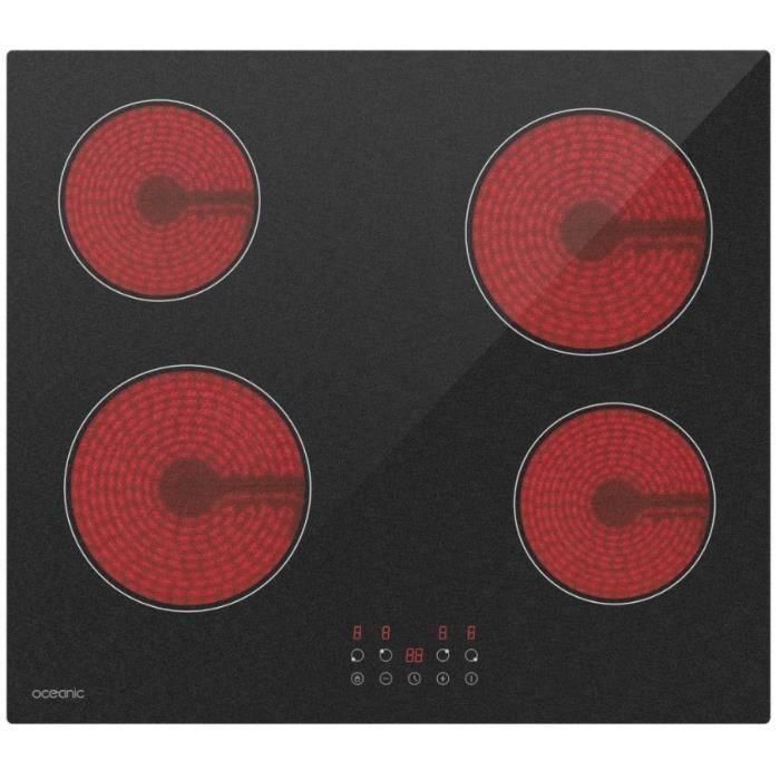 Oceanic OCEATV4Z60B2 Placa Vitrocerámica 4 Fuegos Negro 1