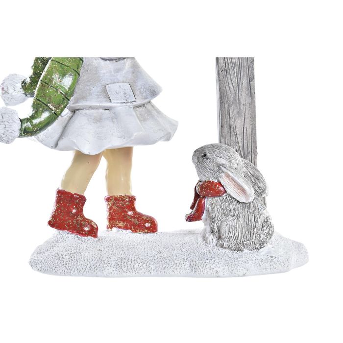 Figura Navidad Tradicional DKD Home Decor Blanco Rojo 6 x 13.5 x 11.5 cm (2 Unidades) 2