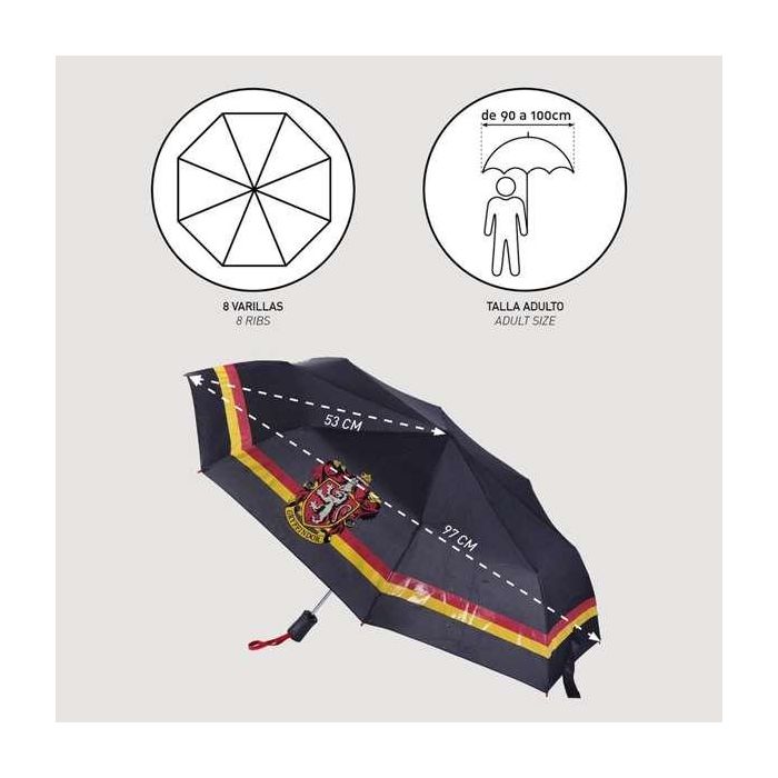 Cerdá Paraguas Automático Plegable Griffindor Harry Potter 53cm Cambia Color Agua