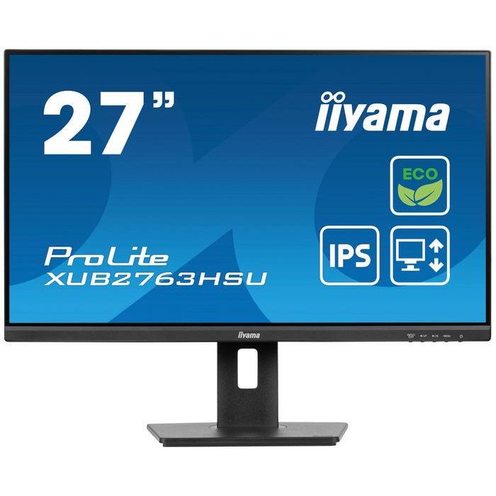 iiyama XUB2763HSU-B1 Monitor Prolite 27" FHD IPS 100Hz 3ms HDMI DP USB, Giro, Altura Ajustable, VESA, Negro 11