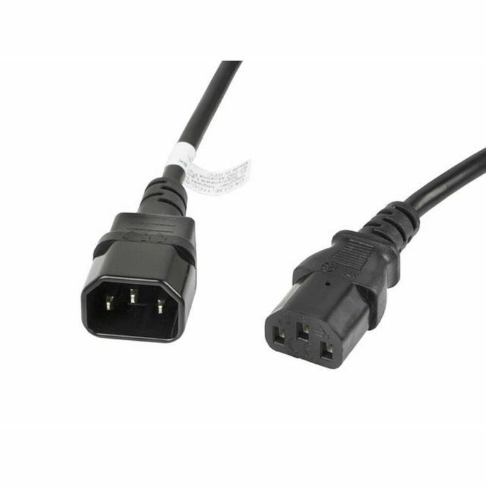 Lanberg Cable Alargador Alimentación IEC 320 C13 a C14, 3m, Negro, Certificado VDE