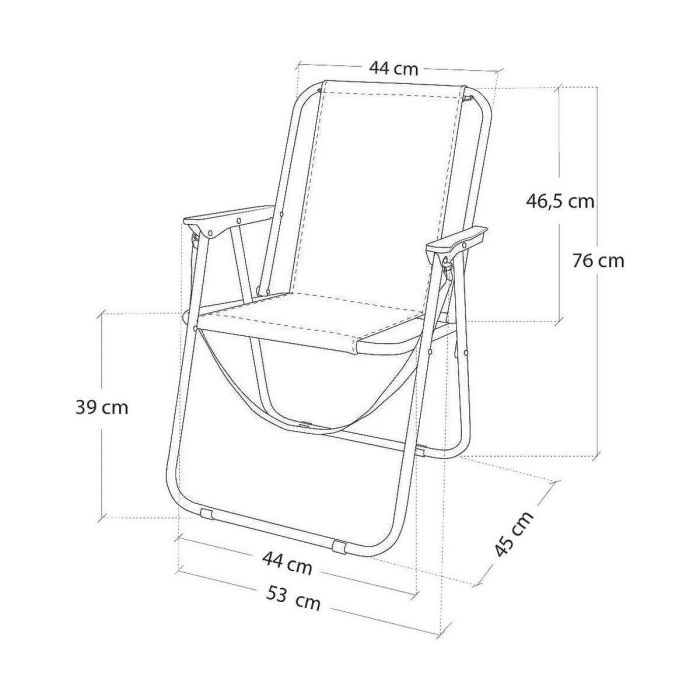 Silla playa aluminio plegable fija marinera 44x45x76 cm