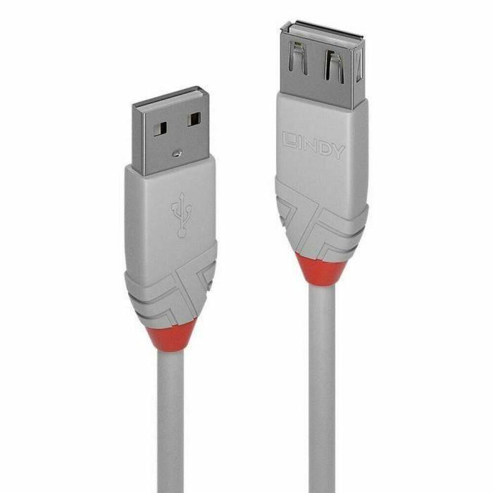 Lindy Anthra Line Cable Extensión USB 2.0 Tipo A 3m, Gris, Doble Blindaje, Contactos Dorados, 480Mbps 0 Lindy Anthra Line Cable Extensión USB 2.0 Tipo A 3m, Gris, Doble Blindaje, Contactos Dorados, 480Mbps 0
