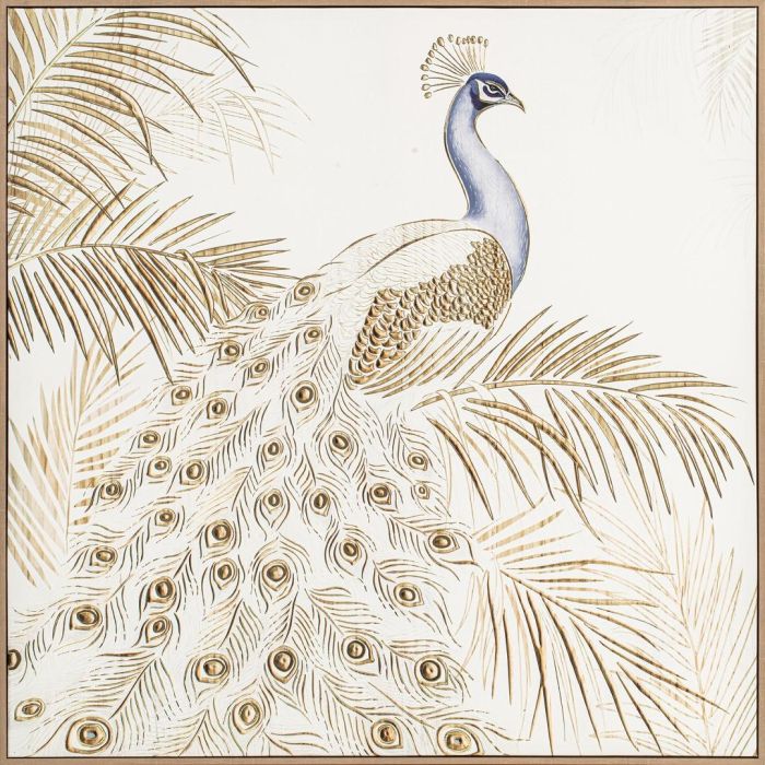 Cuadro Tropical DKD Home Decor Blanco Natural 5 x 100 x 100 cm (2 Unidades) 1