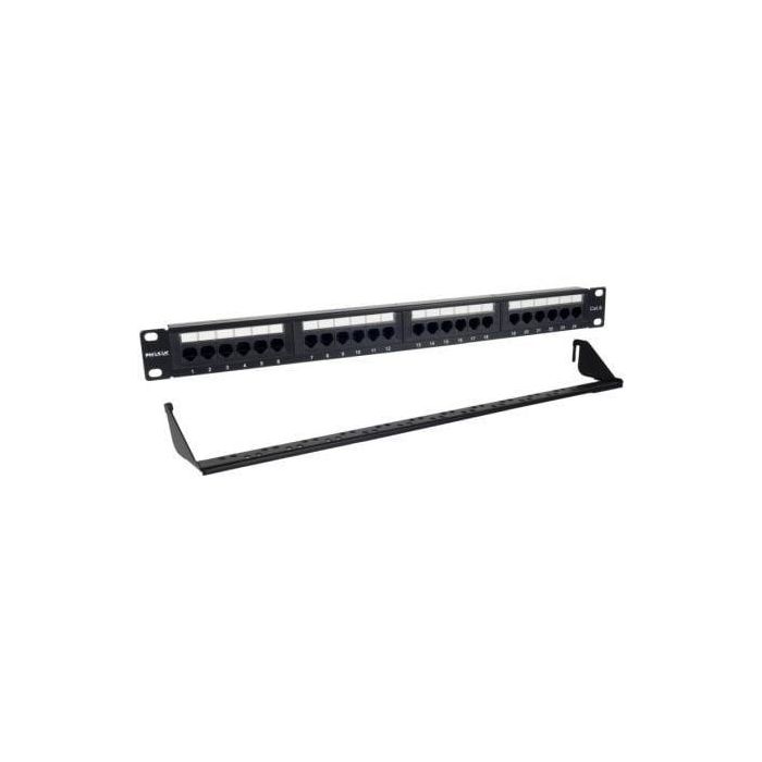 Patch Panel Phasak PU 2424/ 24 Puertos/ Cat.6/ Altura 1U/ Gestión de Cables