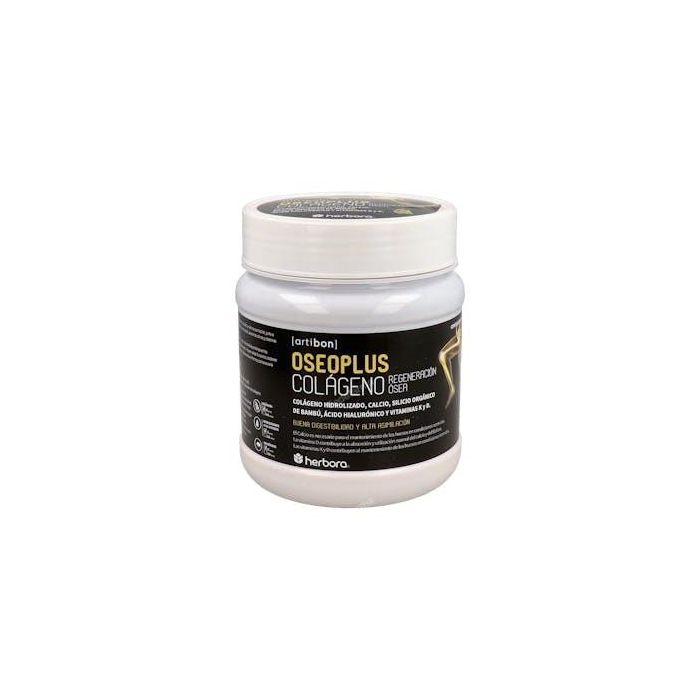 HERBORA Oseoplus Colágeno Hidrolizado con Calcio, Silicio, Ácido Hialurónico, Vitaminas K2 y D3 Sabor Limón 350g