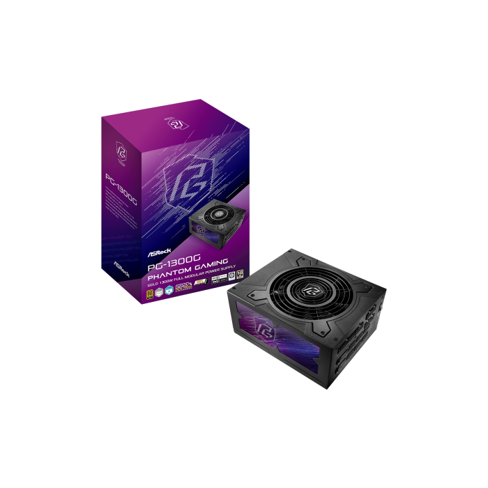 ASRock Phantom Gaming PG-1300G Fuente de Alimentación 1300W 80 PLUS Gold ATX Negro 0 ASRock Phantom Gaming PG-1300G Fuente de Alimentación 1300W 80 PLUS Gold ATX Negro 0