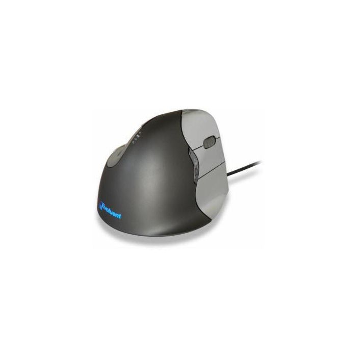 Evoluent VerticalMouse 4: Ratón Vertical Ergonómico USB, 6 Botones, Sensor Láser. Previene Torsión de Antebrazo